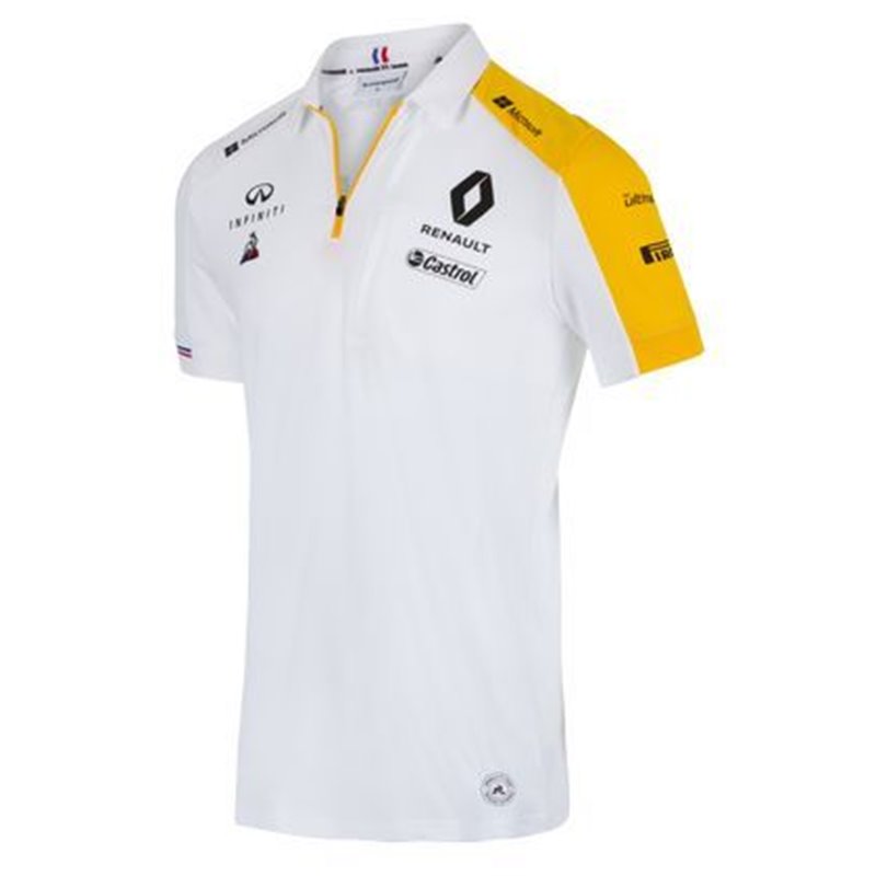 Polo Blanc Homme F1 