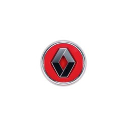 Cabochon Renault rouge cerclage chrome