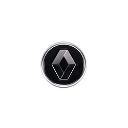 Cabochon Renault - noir brillant cerclage métallisé