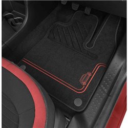 Tapis de sol textile premium ganse rouge