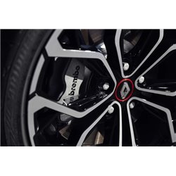 Cabochon Renault - Noir avec cerclage rouge Renault Sport
